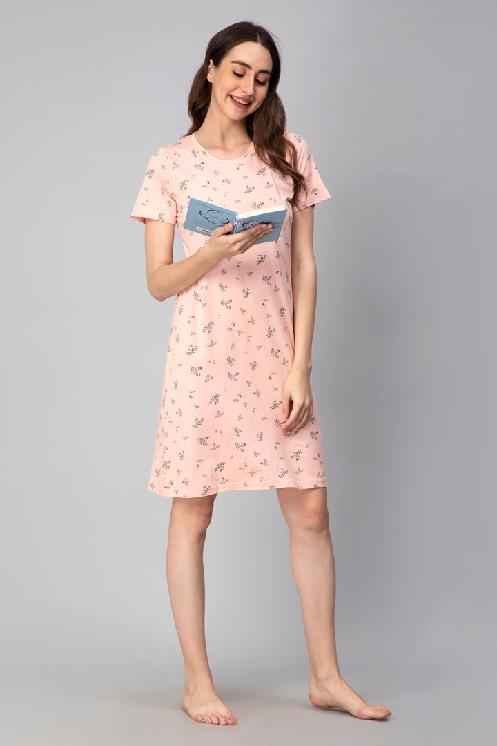 Peach Midi Sleepwear - nihsamah