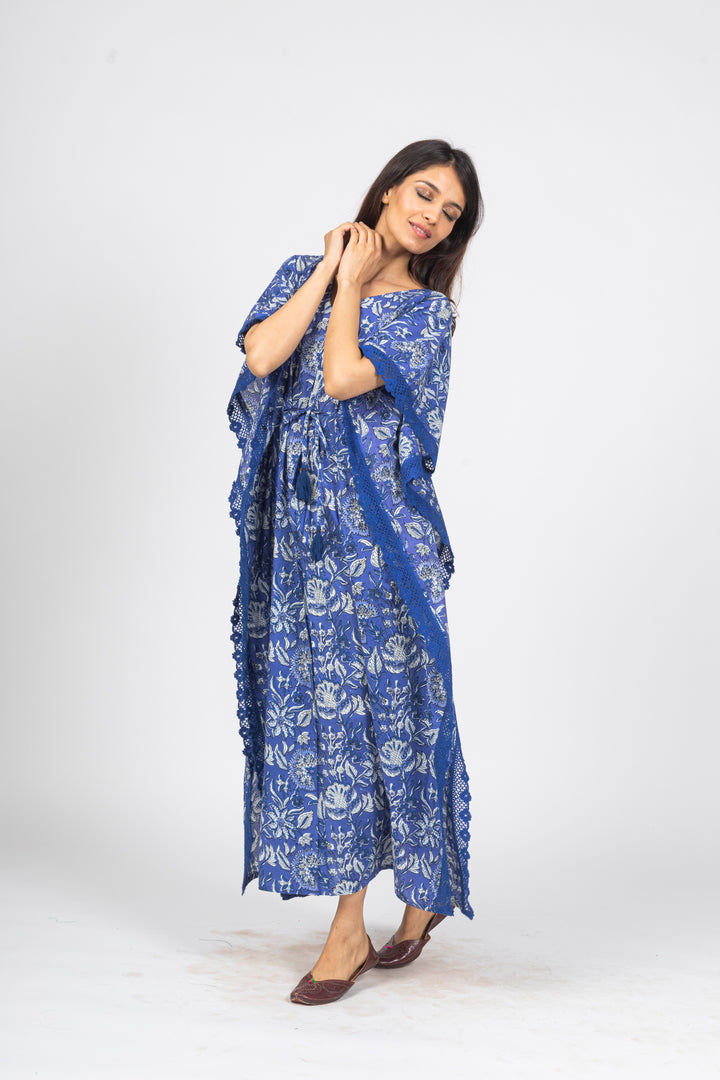 Indigo Long Kaftan - nihsamah