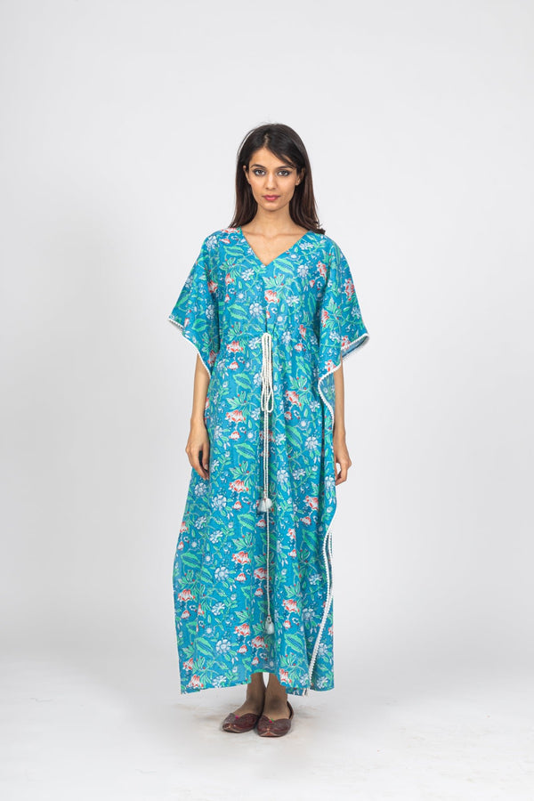 Blue Long Kaftan - nihsamah