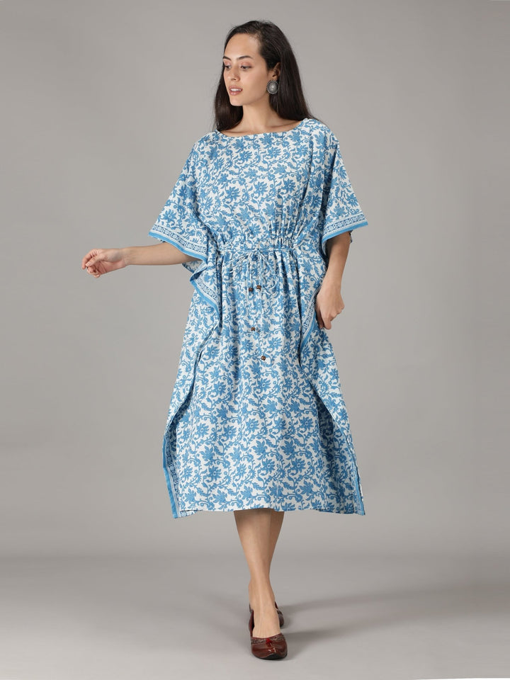 Blue Kaftan Midi Kaftan - nihsamah