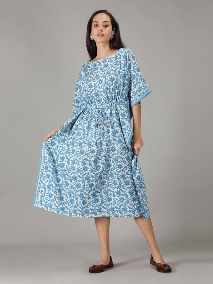 Blue Kaftan Midi Kaftan - nihsamah