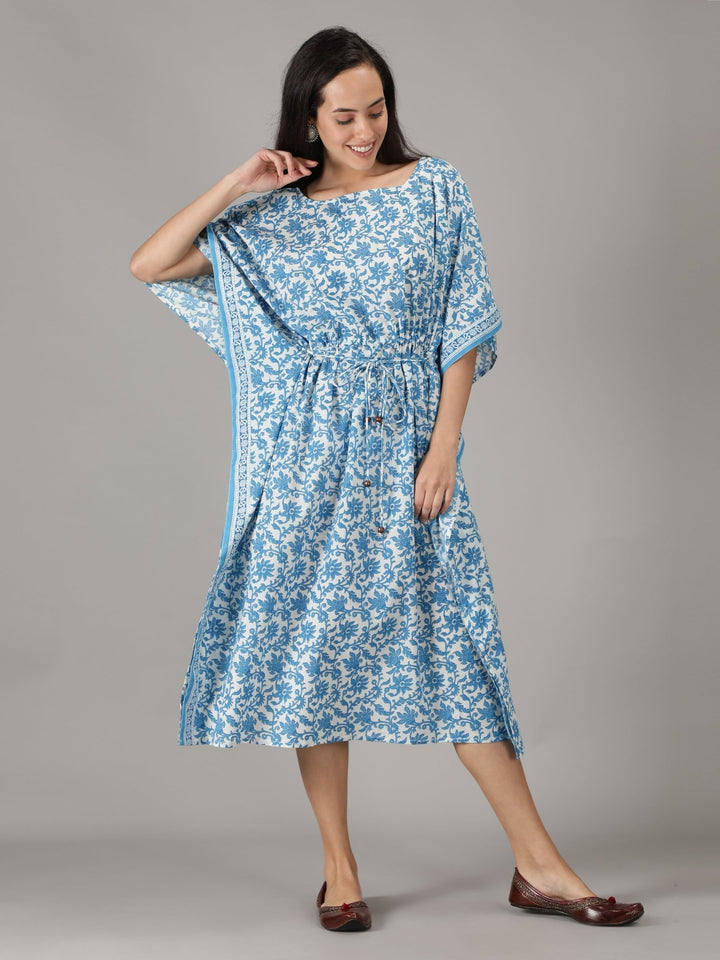 Blue Kaftan Midi Kaftan - nihsamah