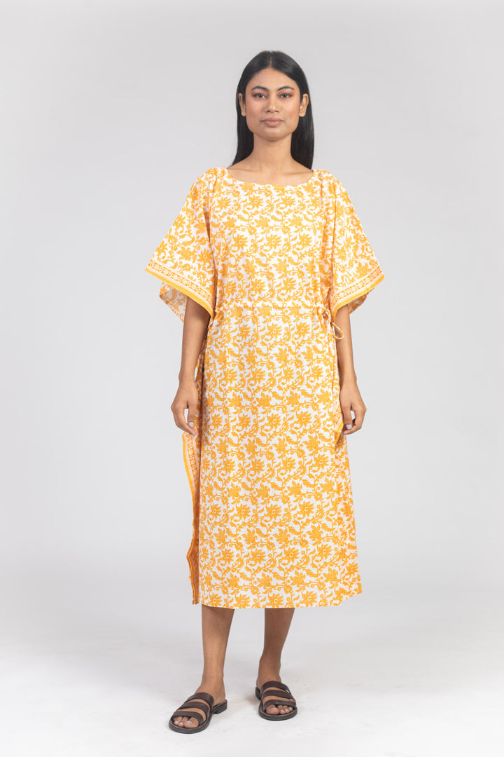 Yellow Kaftan Midi Kaftan - nihsamah