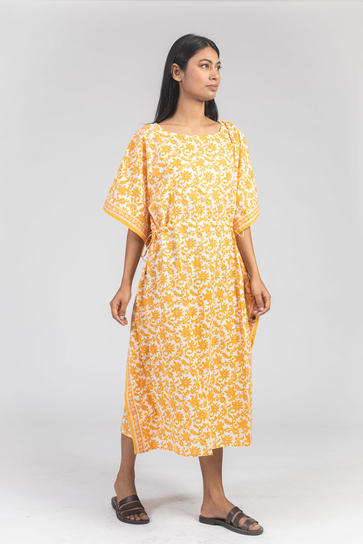 Yellow Kaftan Midi Kaftan - nihsamah