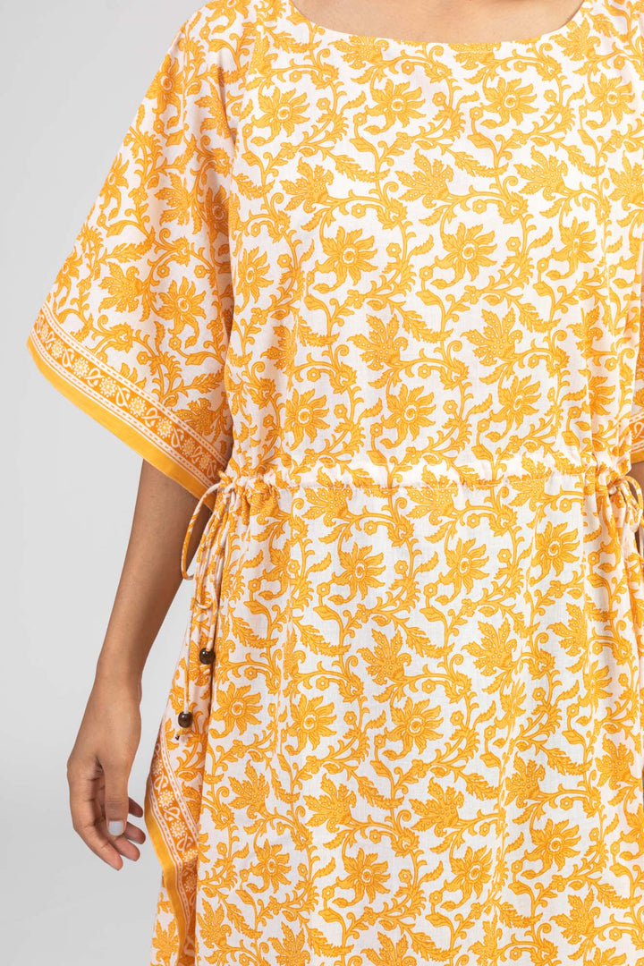 Yellow Kaftan Midi Kaftan - nihsamah