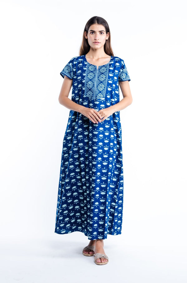 Blue Essential Slip - On Nighty - nihsamah