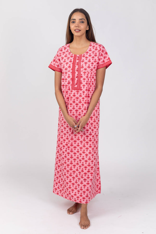 Light Pink Essential Button-Up Nighty