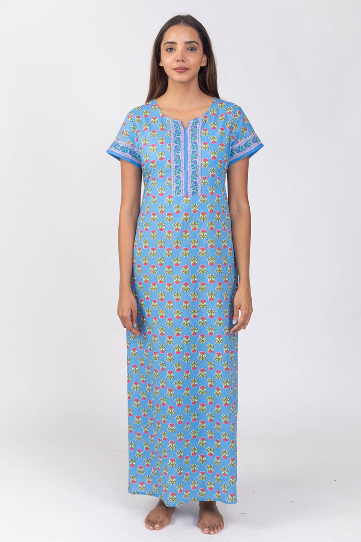 Blue Essential Slip - On Nighty - nihsamah