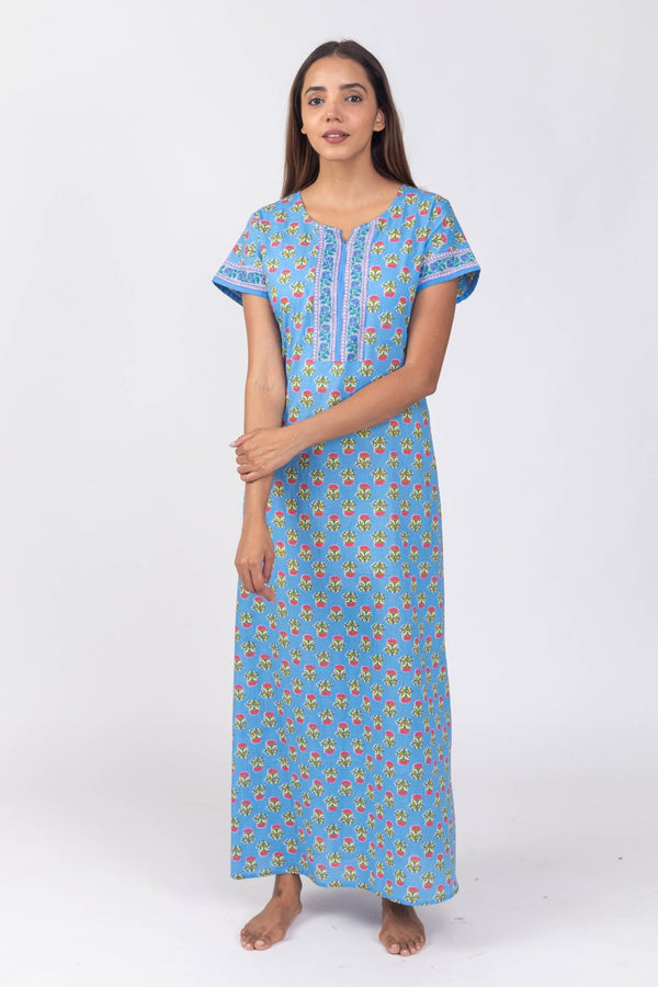 Blue Essential Slip - On Nighty - nihsamah