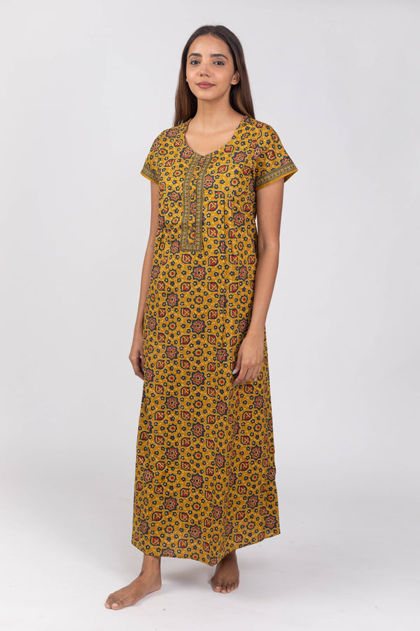 Mustard Essential Button-Up Nighty