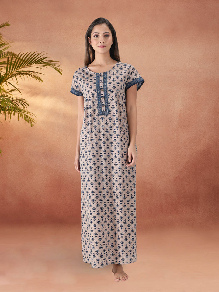 Grey Essential Button-Up Nighty-nihsamah