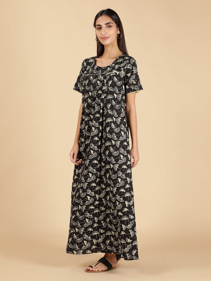 Black Maternity Nighty - nihsamah