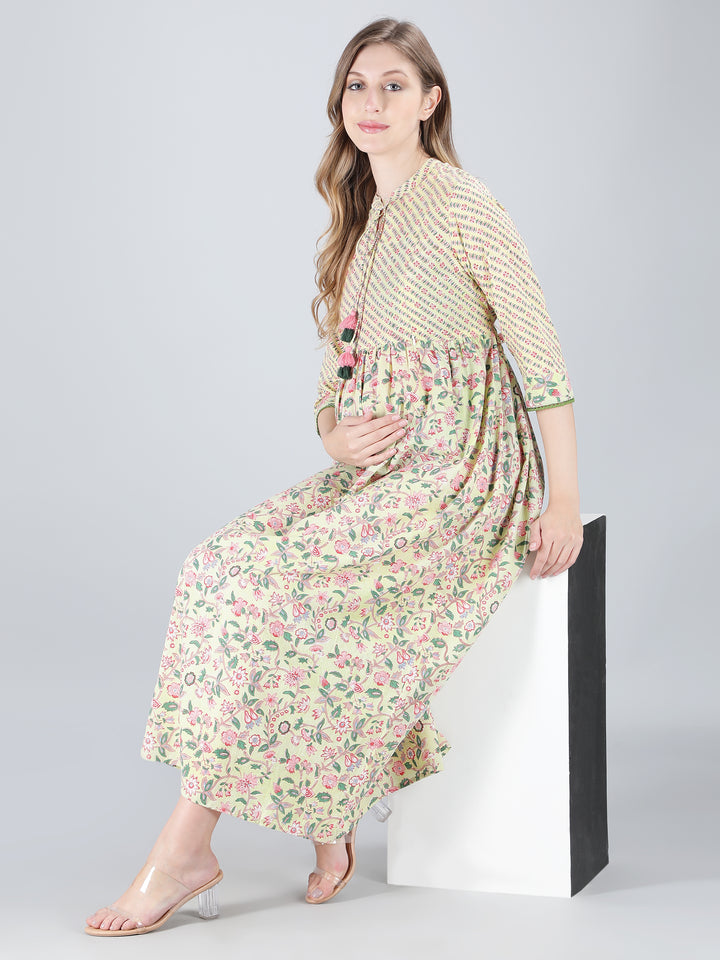 Pastel Green Maternity Nighty - nihsamah