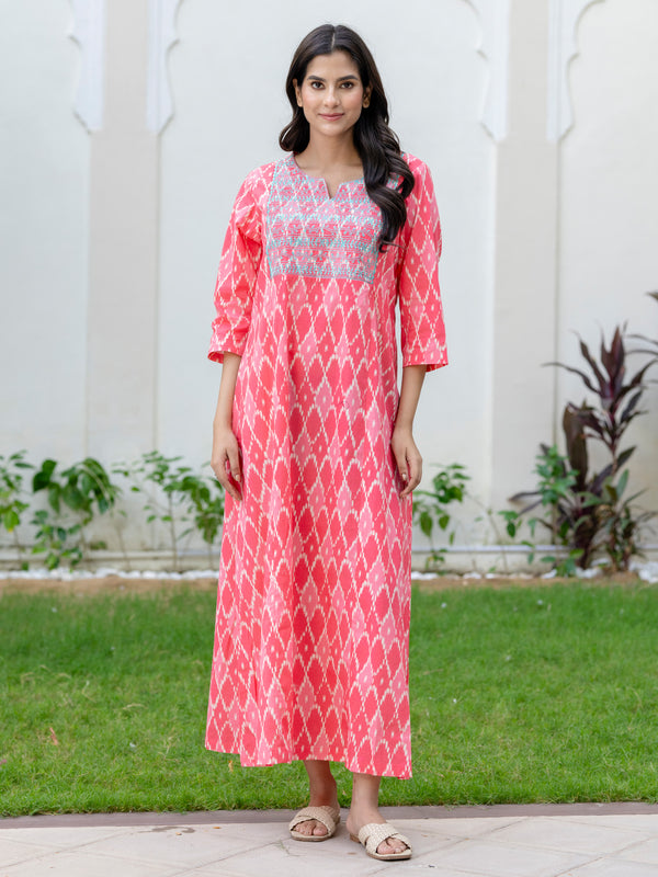 Magenta Premium Embroidered Nighty