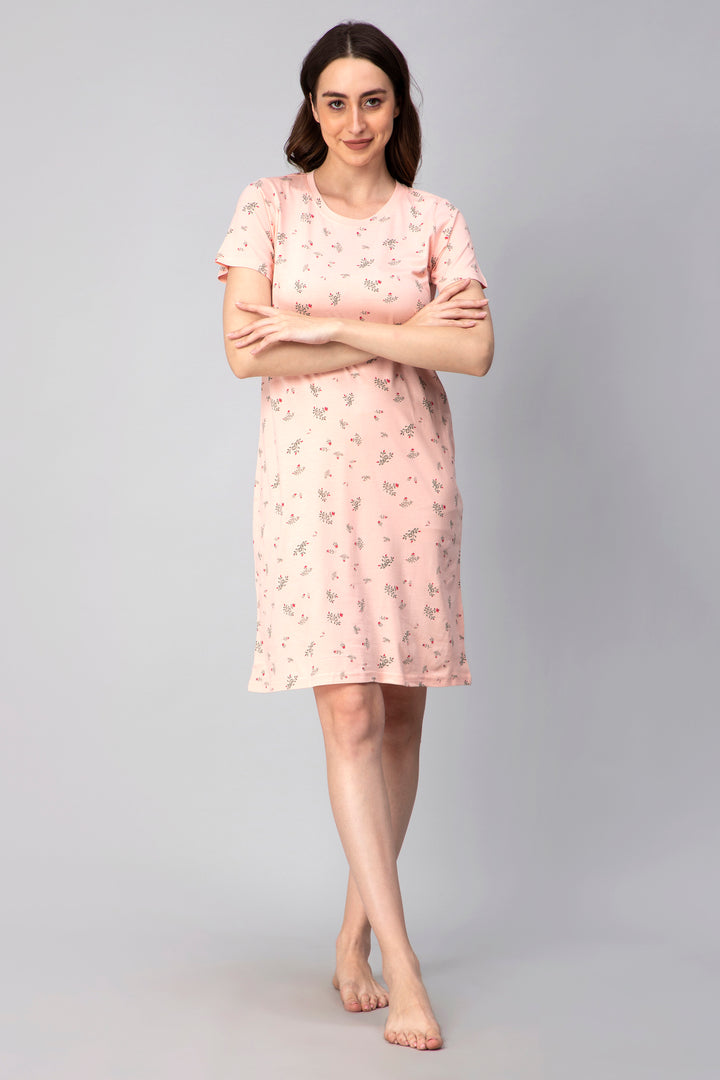 Peach Midi Sleepwear-nihsamah